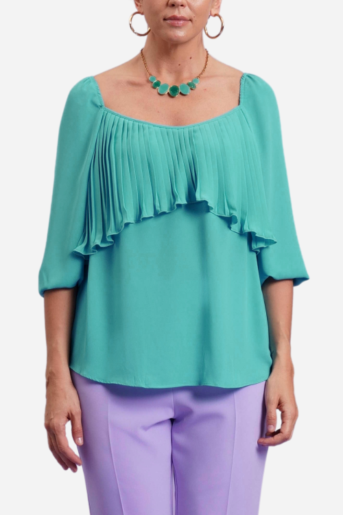 BLUSA CON BALZE E PLISSE'