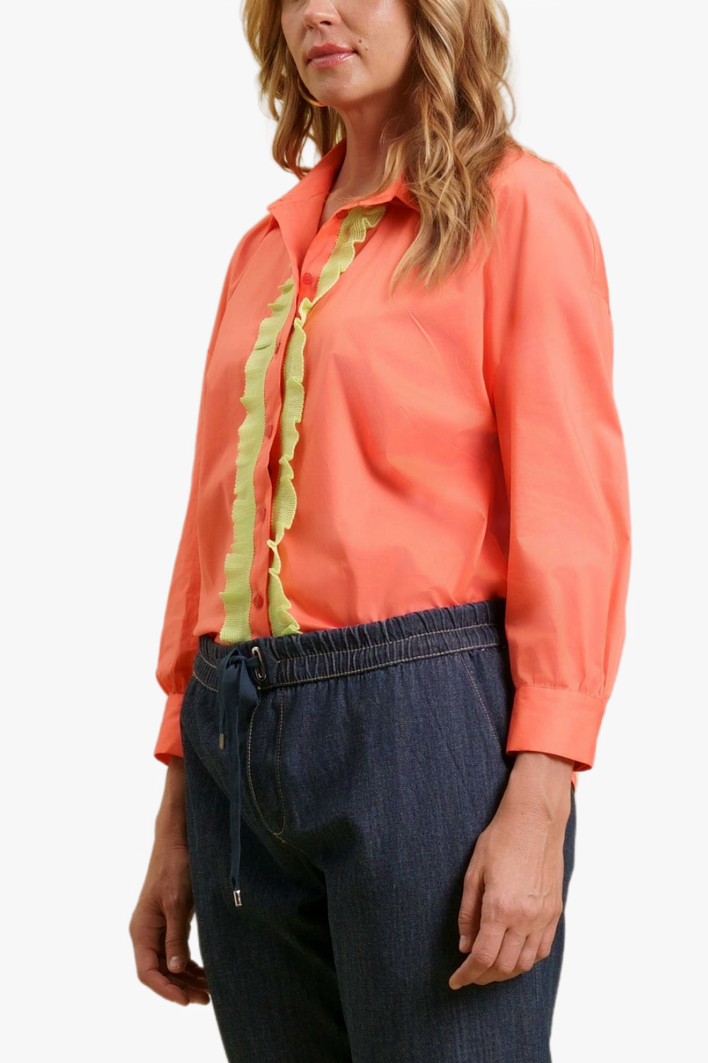 CAMICIA CON MANICHE A POLLONCINO