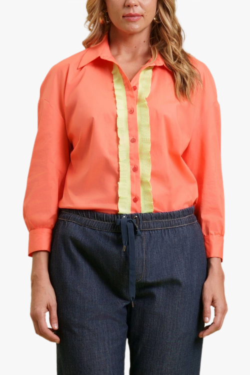 CAMICIA CON MANICHE A POLLONCINO