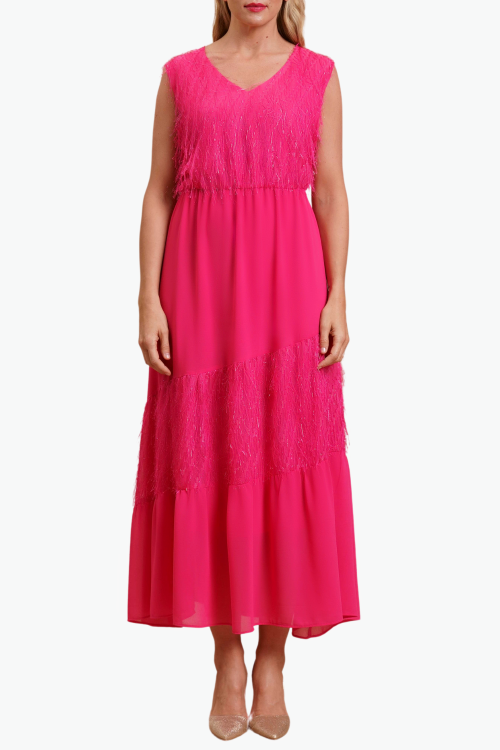 ABITO LUNGO CON TAGLI E FUSCIACCA