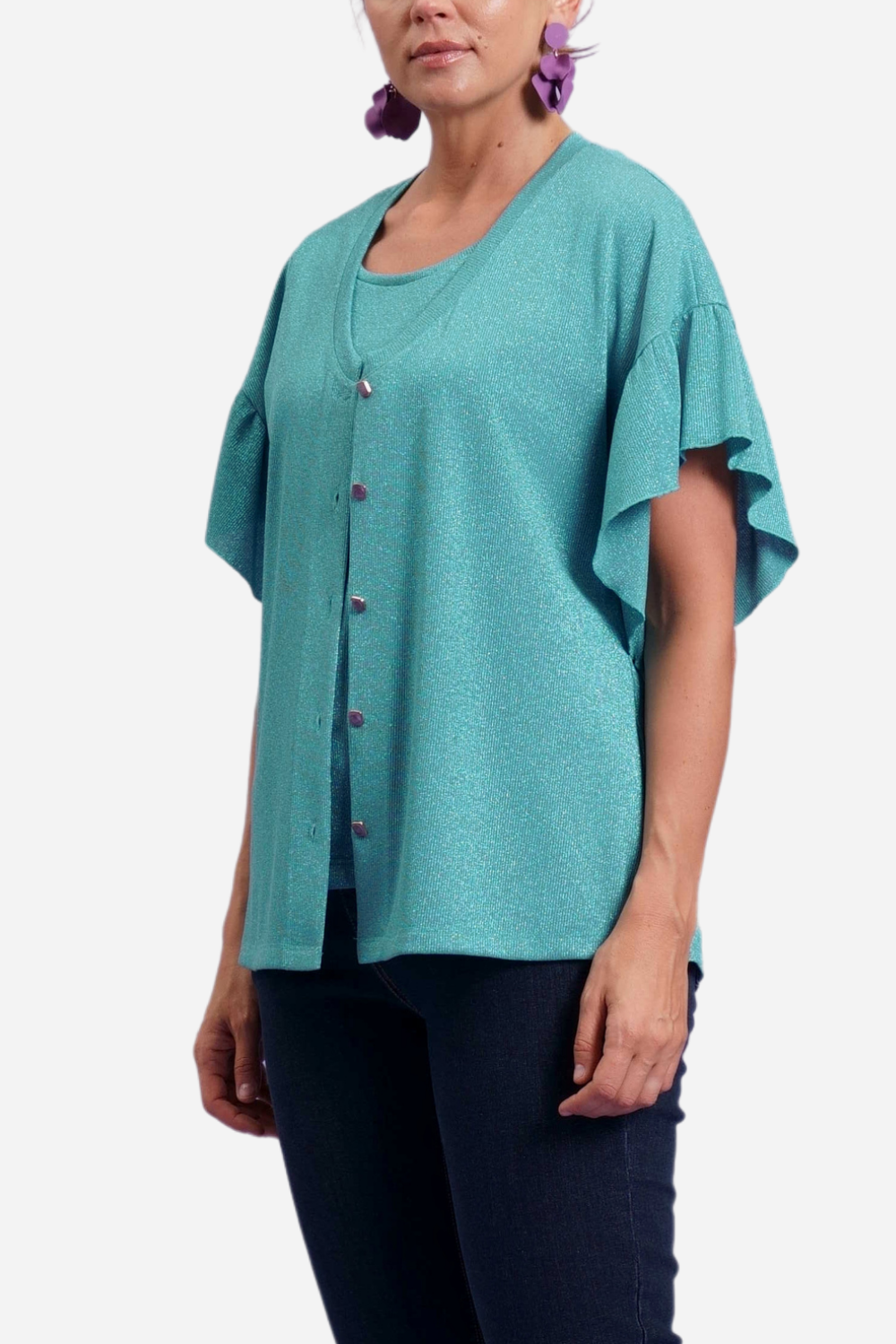 CARDIGAN CON MANICHE VOLANT