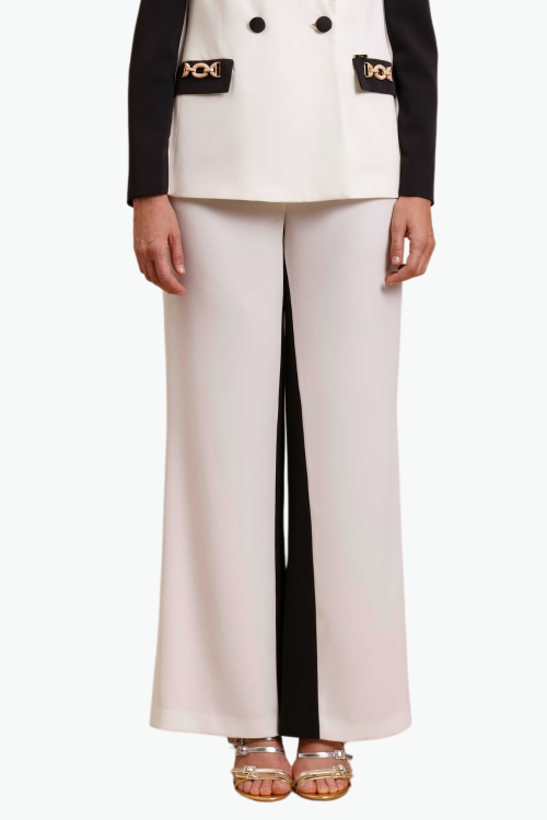 PANTALONE PALAZZO CON INSERTI