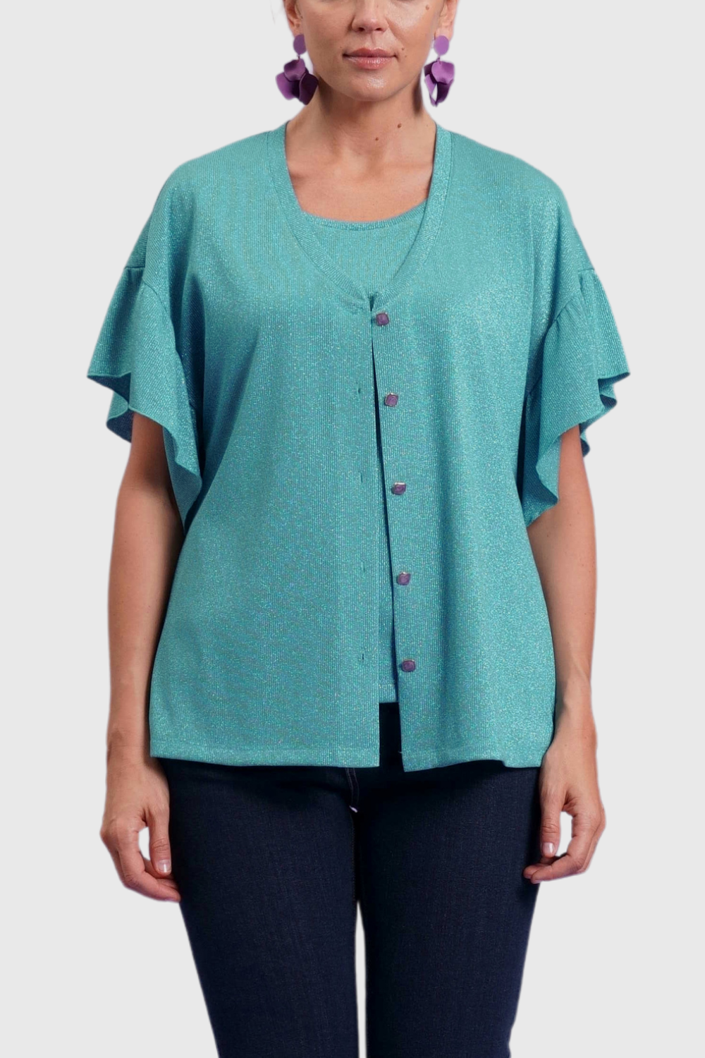 CARDIGAN CON MANICHE VOLANT