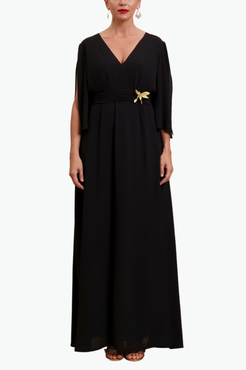 ABITO CON BASCHINA E MANICHE VOLANT