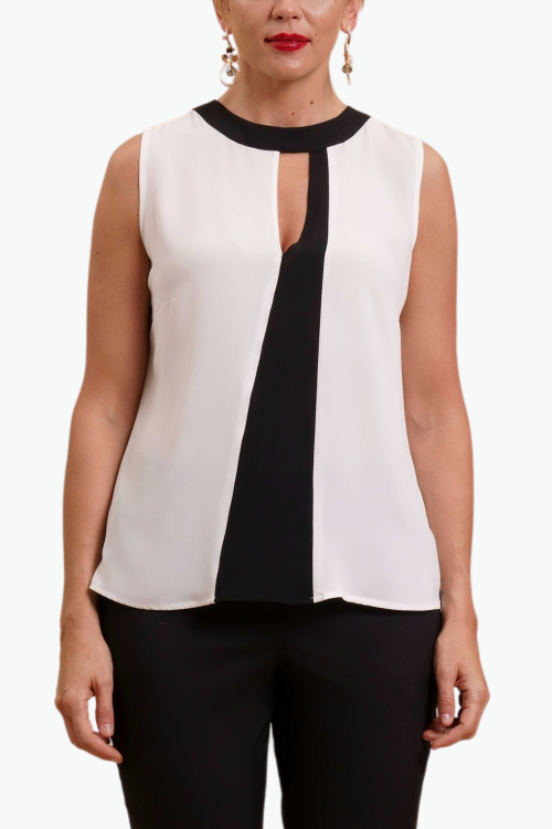 BLUSA CON TAGLIO E INSERTO