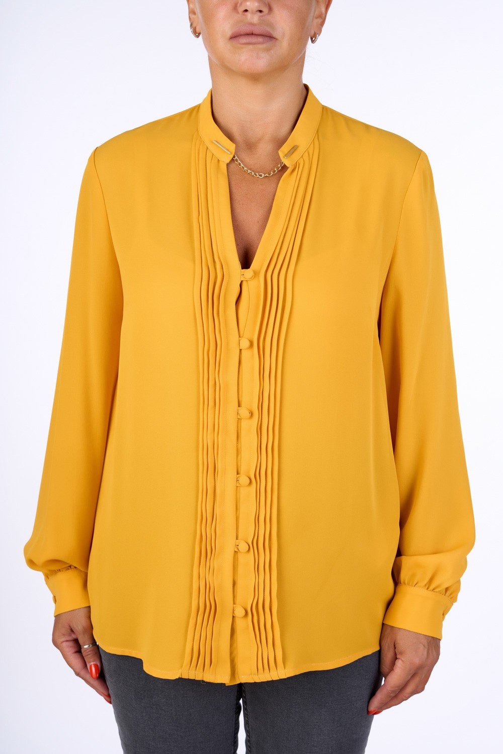 CAMICIA CON PIEGHE FRONTALI