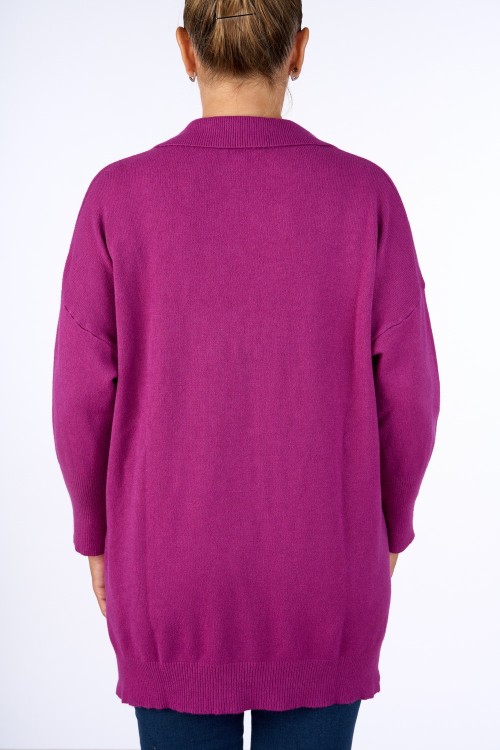 PULL CON COLLETTO E SPACCHETTI