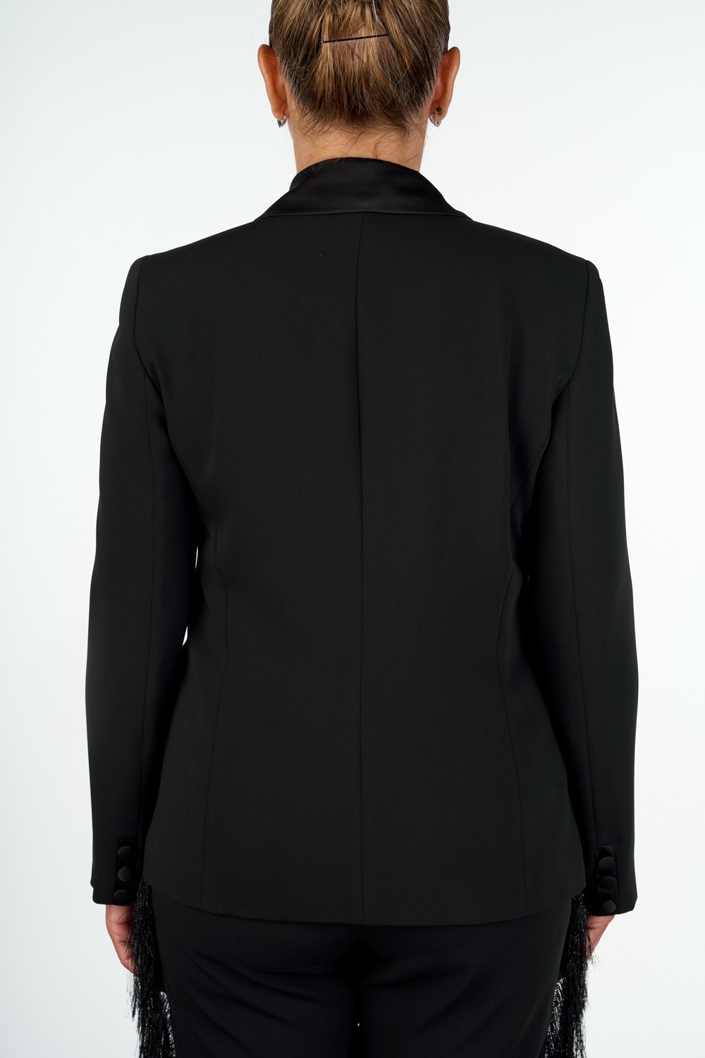 GIACCA MONOPETTO CON COLLO IN RASO