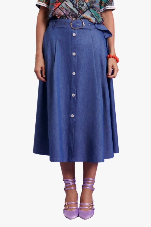 GONNA CON BOTTONI E CINTURA